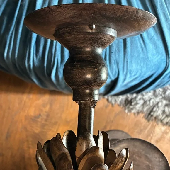 15’pillar candleholders bronze pine conceals cast iron base vintage pottery barn - Picture 16 of 16